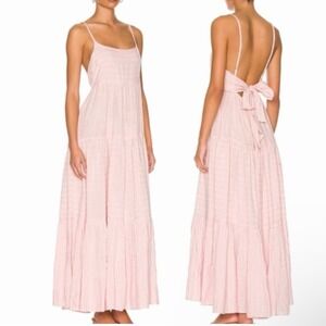 L*Space Santorini Pink Tiered Maxi Dress Swim Beach Cover Up Size XL